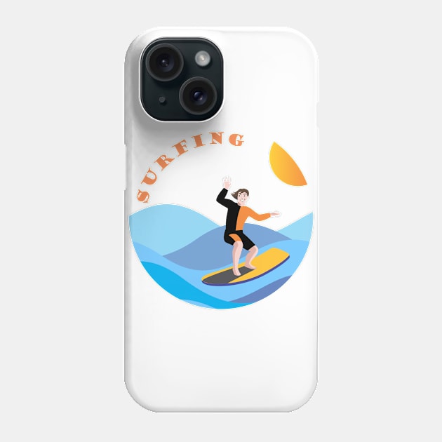 Surfing Phone Case by Dojaja