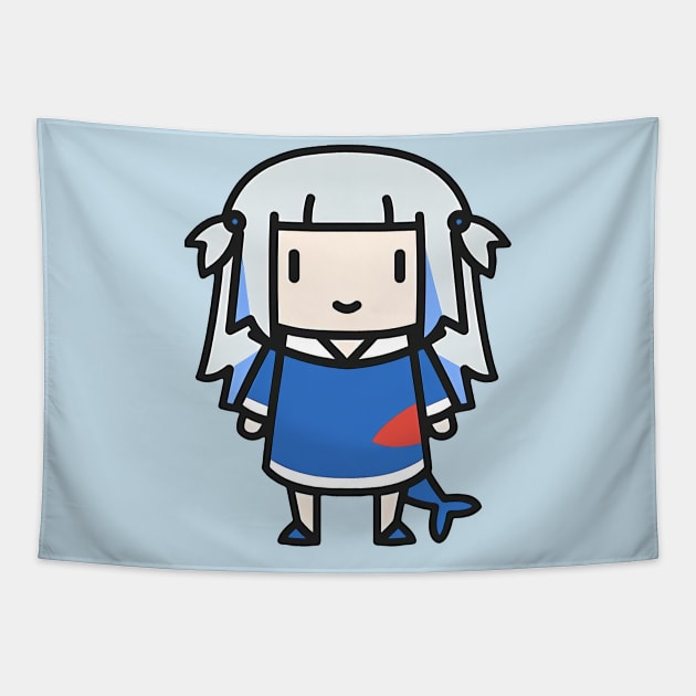 Smol Gawr Gura Tapestry by Ghazinagato