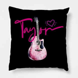 Taylor First Name I Love Taylor Girl Cute Guitar Pillow