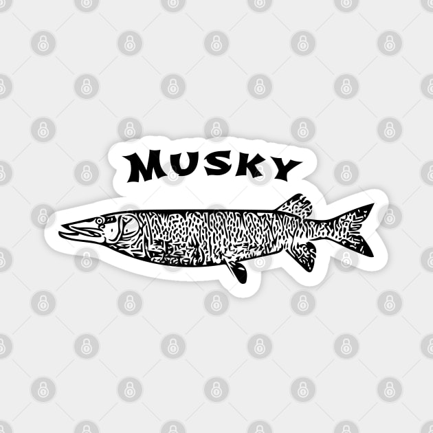 Musky Sports Fishing Design Magnet by Davey's Designs