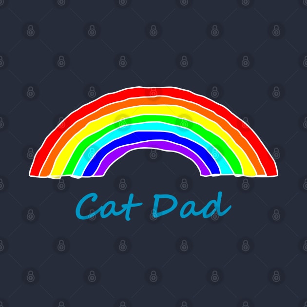Cat Dad Rainbow for Fathers Day by ellenhenryart