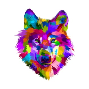 Magic Wolf - Colorful Wild Animal Painting T-Shirt