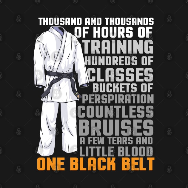 One Black Belt Martial Arts Trainer Student Coach Gift by woormle