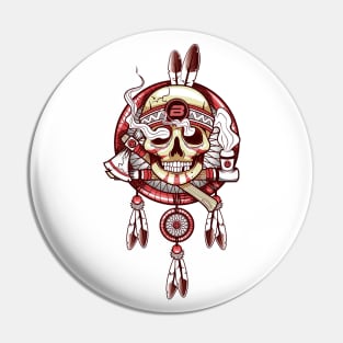 Native American BASSic Skull Pin