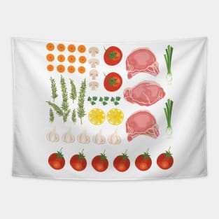 Veggie Flat Lay Tapestry