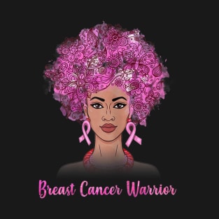Womens Breast Cancer Warrior Black Women funny History Month gift T-Shirt