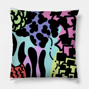 pastel and black patterns Pillow