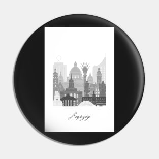 Leipzig, Germany, map skyline - 05 style Pin