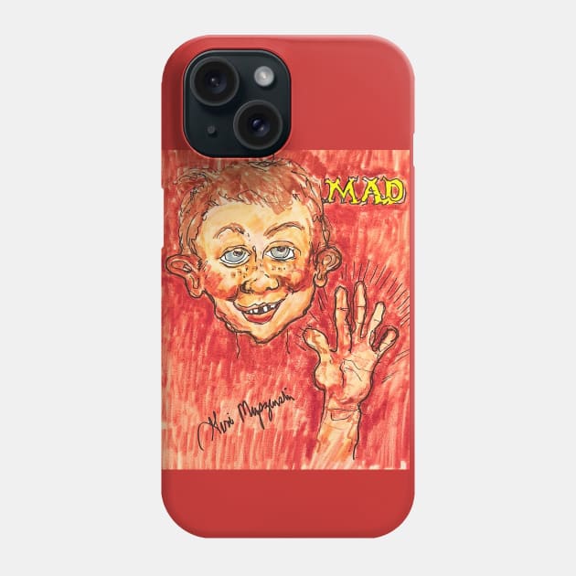 Mad (magazine) waving good bye Phone Case by TheArtQueenOfMichigan 