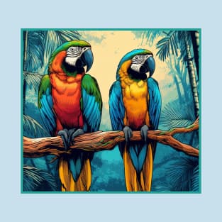 Exotic Colorful Macaws T-Shirt