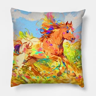 Frolicking Pony - Children's Book Art Pillow