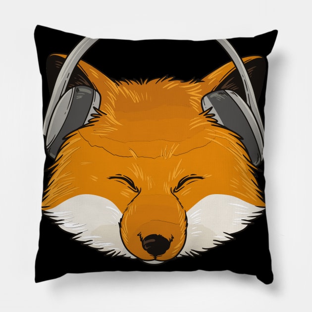 Fox And Music Pillow by gdimido