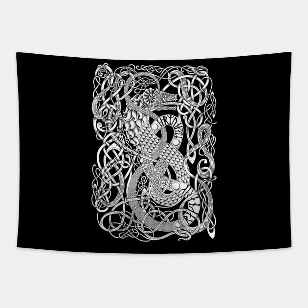Jormungandr - Norse Viking Serpent Tapestry by Art of Arklin