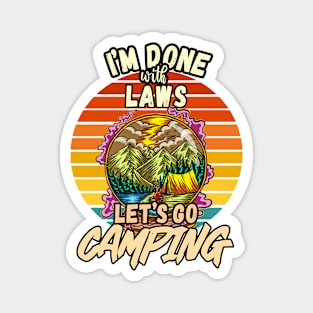 LAW AND CAMPING DESIGN VINTAGE CLASSIC RETRO COLORFUL PERFECT FOR  LAWYER AND CAMPERS Magnet