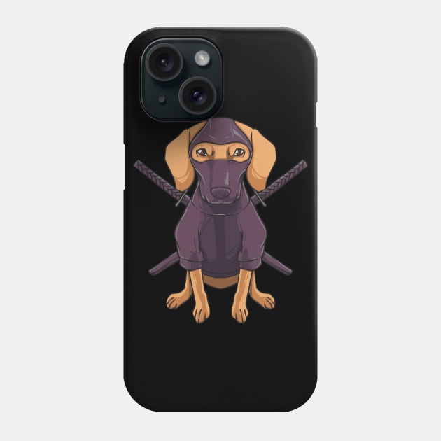 Dachshund Ninja Dog Cute Gift for Wiener Doxie Lovers Phone Case by Ramadangonim