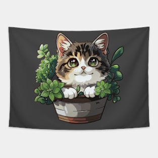 cat plant Tapestry