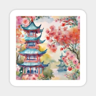 Autumn chinoiserie landscape Magnet