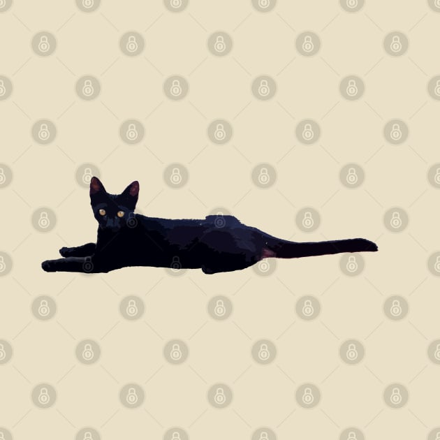 Black Cat With Huge Ears Vector Art Cut Out by taiche