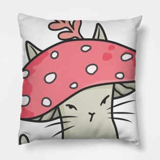 Pink amanita catshroom Pillow
