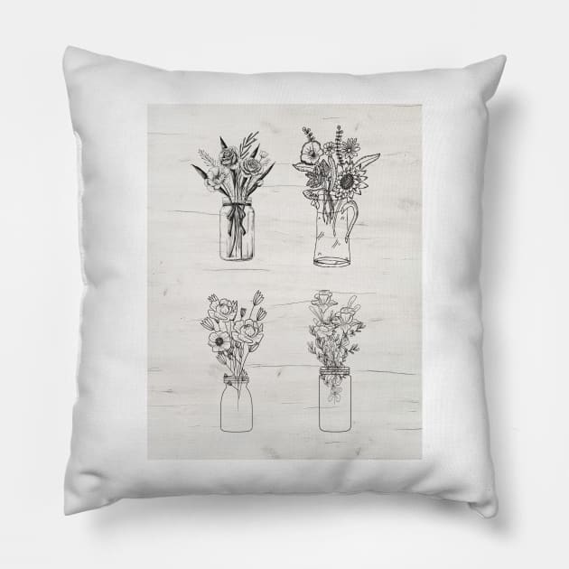 Flower Vase Collage Pillow by glovegoals