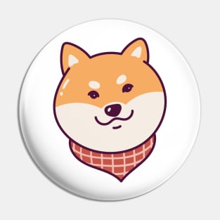 Shiba Inu Dog Wearing Scarf Pin