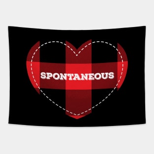 Buffalo Plaid Lumberjack Spontaneous Love Heart Tapestry