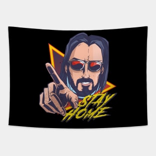 Cyberpunk Stay Home Tapestry