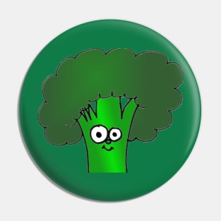 Happy Broccoli Doodle Pin