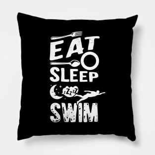 Swimming Eat Sleep creative graphic art Pillow