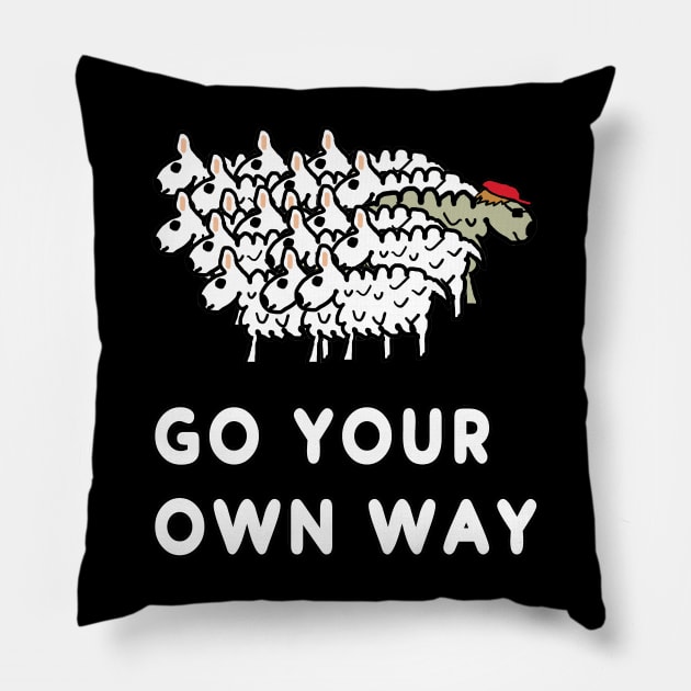 Go Your Own Way Pillow by Mark Ewbie