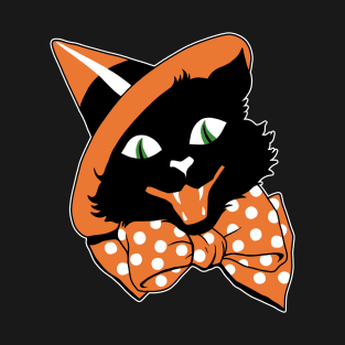 Vintage Halloween Black Cat T-Shirt