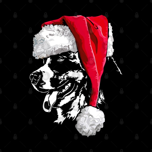 Funny Bernese Mountain Dog Santa Christmas dog by wilsigns