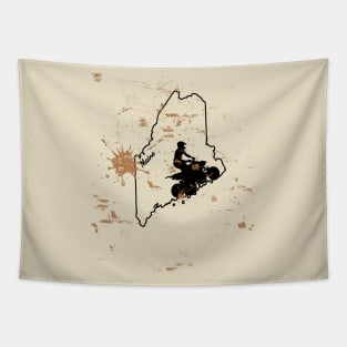 Maine Off Road ATV Four Wheeling Mud State Map Tapestry