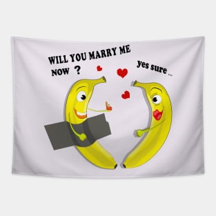 Banana Duct-Taped to a Wall will you marry me Tapestry