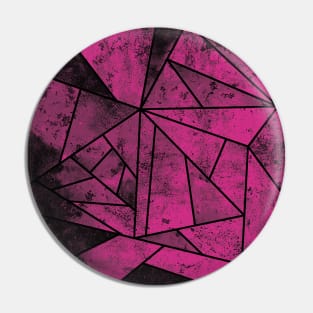 Pink and Black Geometric Pattern Pin