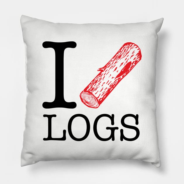 Twin Peaks I love Logs Pillow by Rebus28