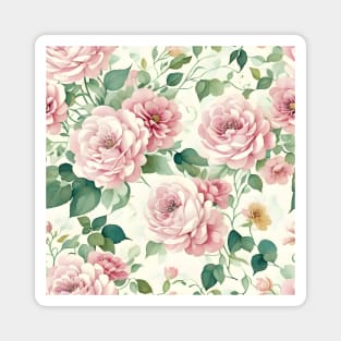 Beautiful Pink watercolor Floral Pattern Magnet