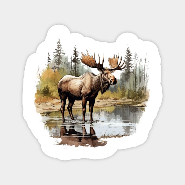 Wild Moose Magnet by zooleisurelife