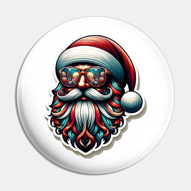 Fashionable Santa: Classic Christmas in a Modern Twist Pin by ArtFeverShop