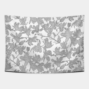 White Dotted Magnolias Tapestry
