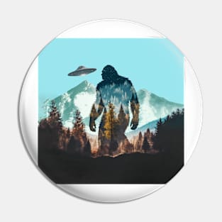 Sasquatch Bigfoot UFO Pin