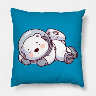 cute astronaut polar bear Pillow