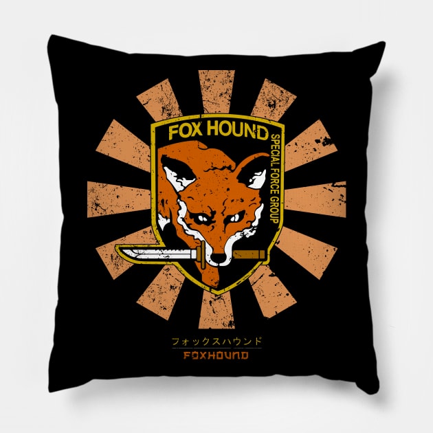 Foxhound Retro Japanese Metal Gear Solid Pillow by Nova5