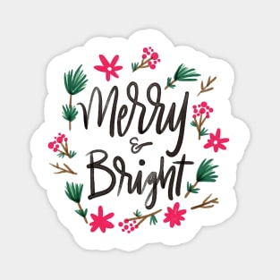 Merry and Bright, Holidays, Christmas Magnet