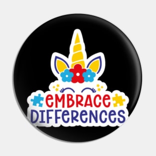 Embrace Differences Unicorn Pin