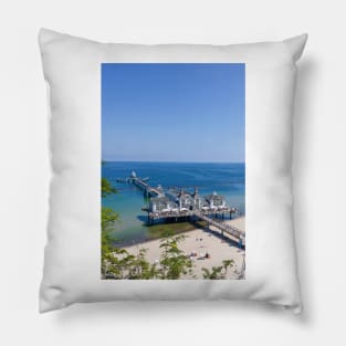 Pier, Sellin, Ruegen Island, Mecklenburg-West Pomerania, Germany, Europe Pillow