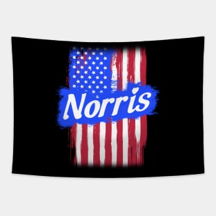 American Flag Norris Family Gift T-shirt For Men Women, Surname Last Name Tapestry