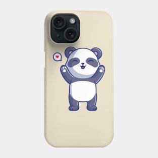 Cute Panda Raising Hand Cartoon Phone Case