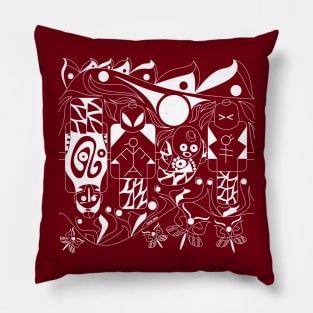 the aliens mystery in game board ecopop pattern Pillow