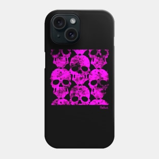 Skulls Convene in Magenta by Blackout Design Phone Case